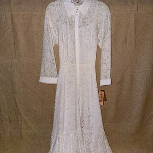 Nanette Lepore White Lace Belted Dress Size 6